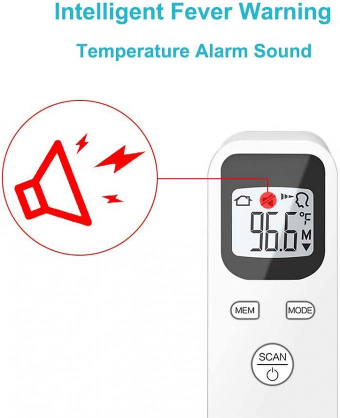 Forehead Thermometer for Adults No Touch with Plastic Light Indicator for Fever White 3