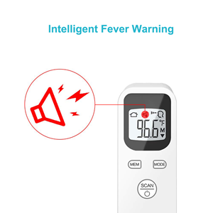 Forehead Thermometer for Adults No Touch with Plastic Light Indicator for Fever White 5