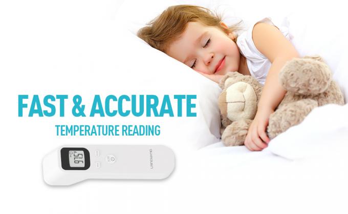 Forehead Thermometer for Adults No Touch with Plastic Light Indicator for Fever White 9