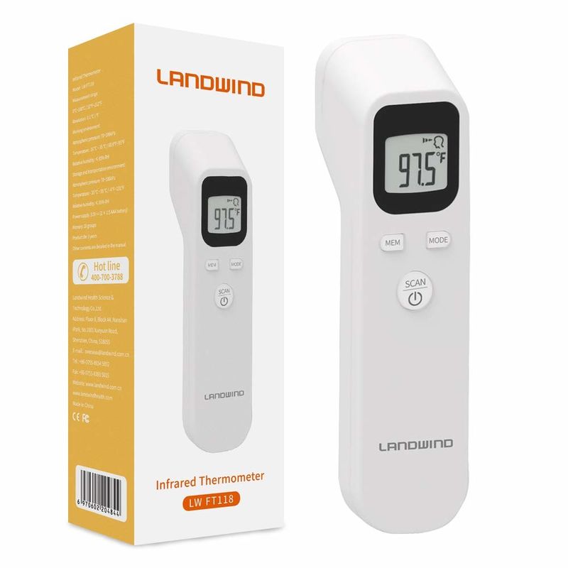 China Forehead Thermometer for Adults No Touch with Plastic Light Indicator for Fever White factory